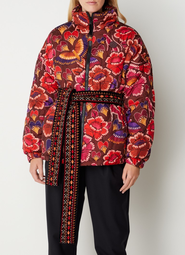 Farm Rio - Reversible puffer jack met strikceintuur - Rood