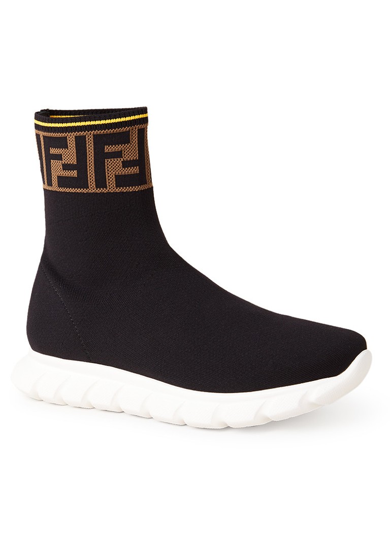 Fendi - Sok sneaker met logoprint - Zwart