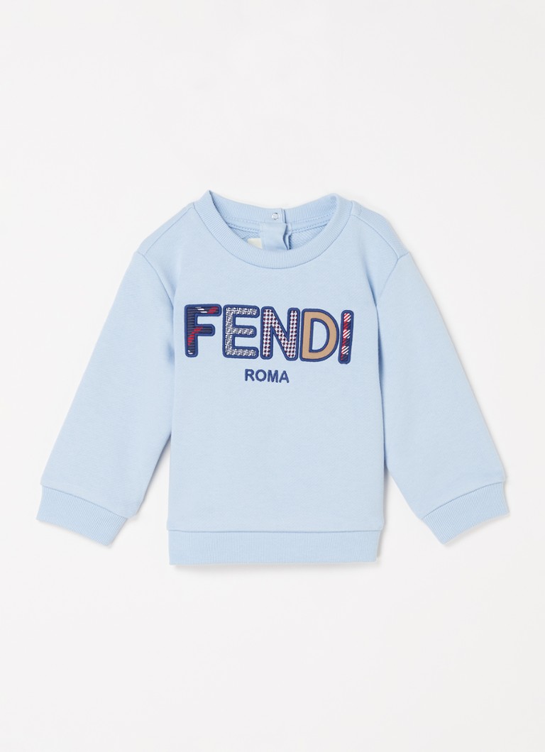 Fendi - Sweater met logoborduring - Lichtblauw