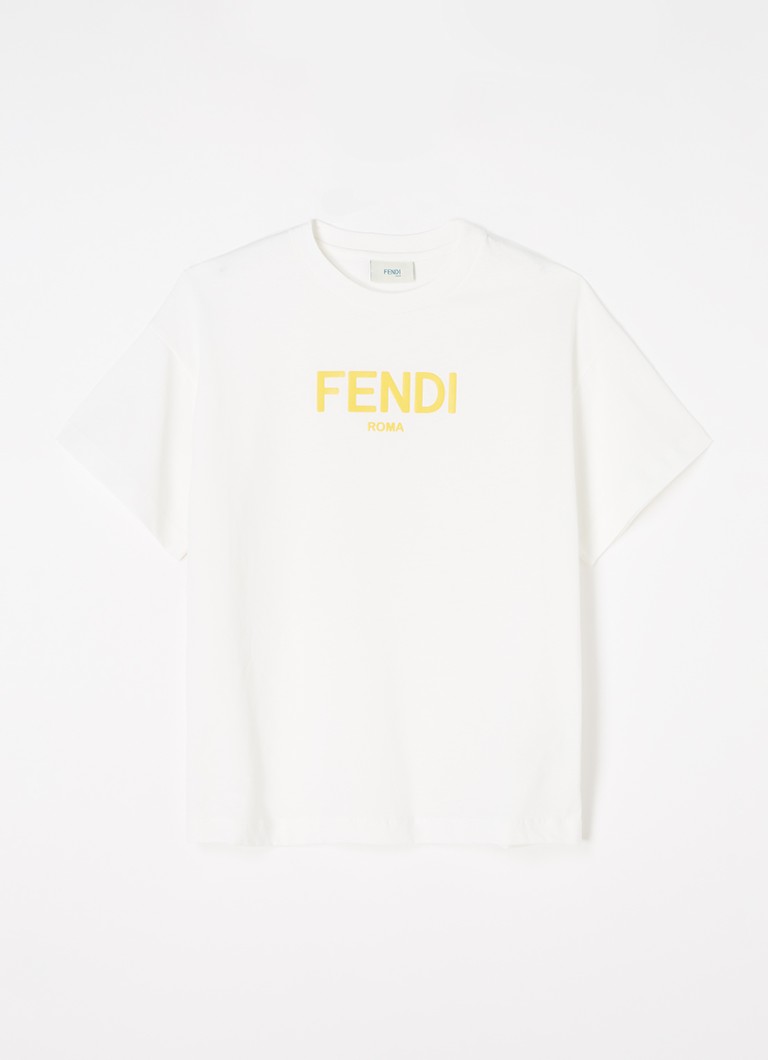 Fendi - T-shirt met logoprint - Gebroken wit