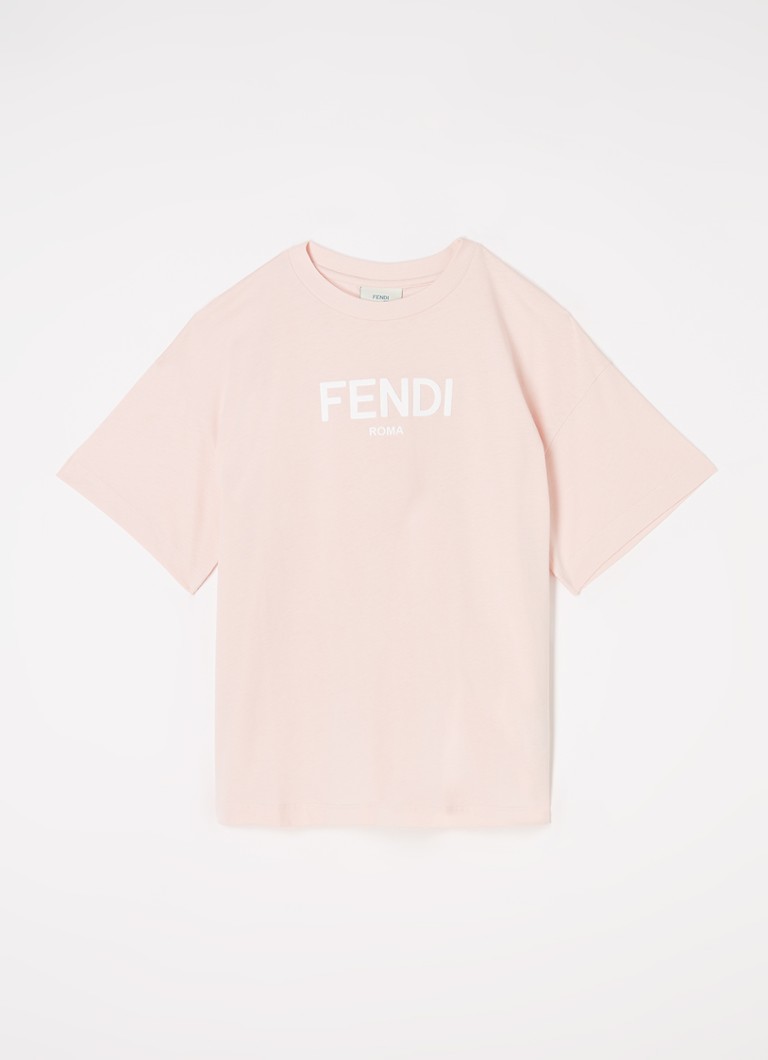 Fendi - T-shirt met logoprint - Lichtroze