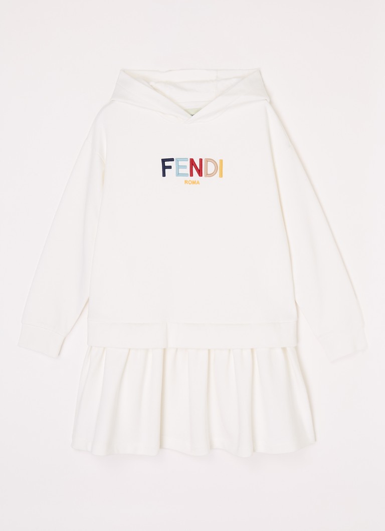 Fendi - Trui-jurk met logoborduring - Gebroken wit
