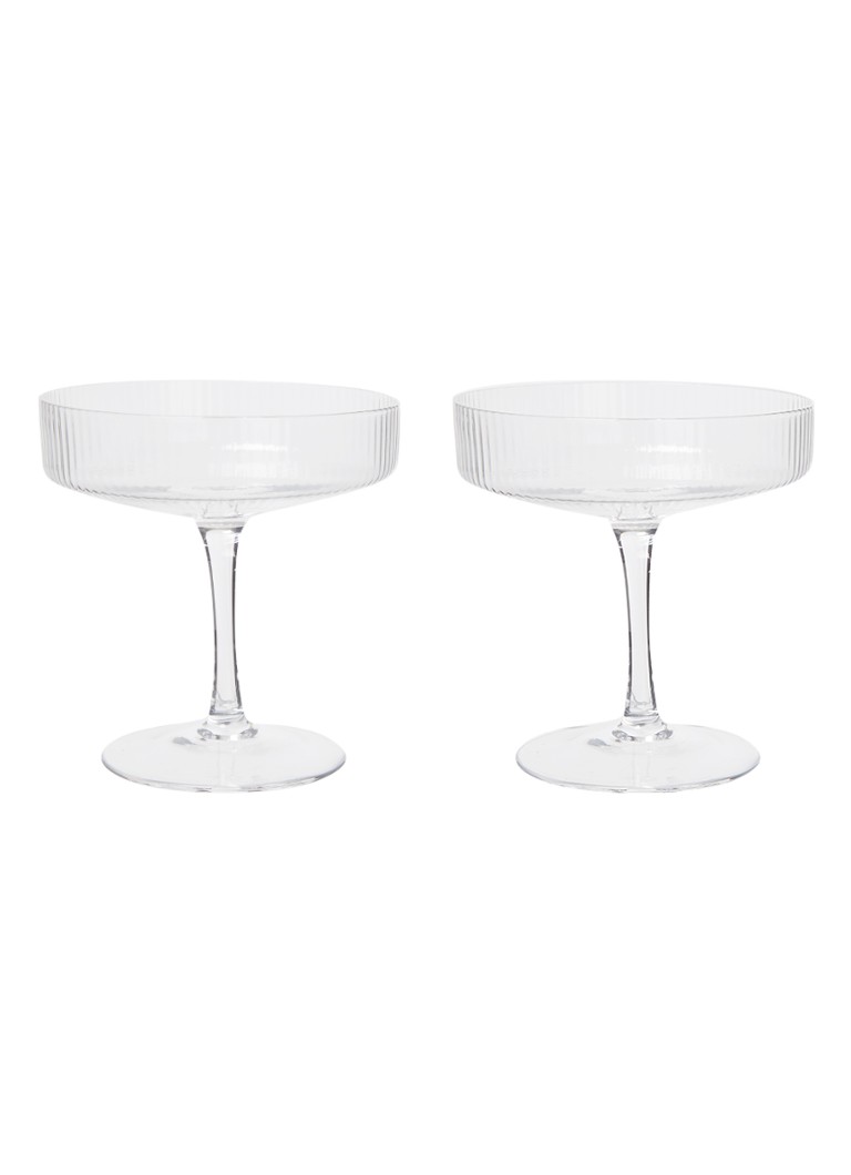 ferm LIVING - Ripple champagneglas set van 2 - Transparant