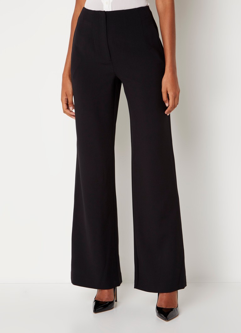 Fifth House Nala High Waist Wide Fit Pantalon Met Steekzakken • Zwart • De Bijenkorf