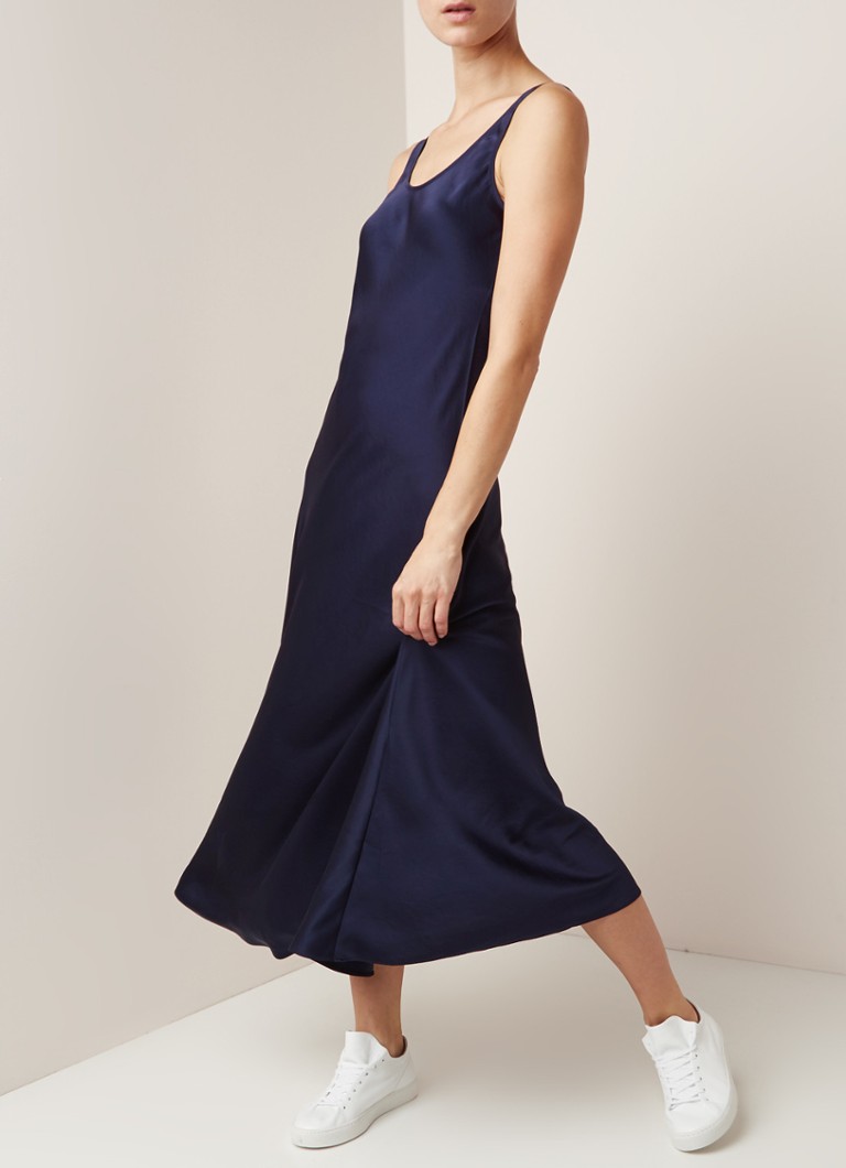 Filippa K - Maxi-jurk van satijn  - Donkerblauw