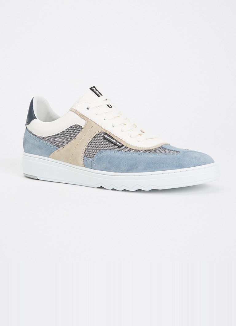 Floris van Bommel - De Kupster 08.01 sneaker van leer met suède details - Lichtblauw