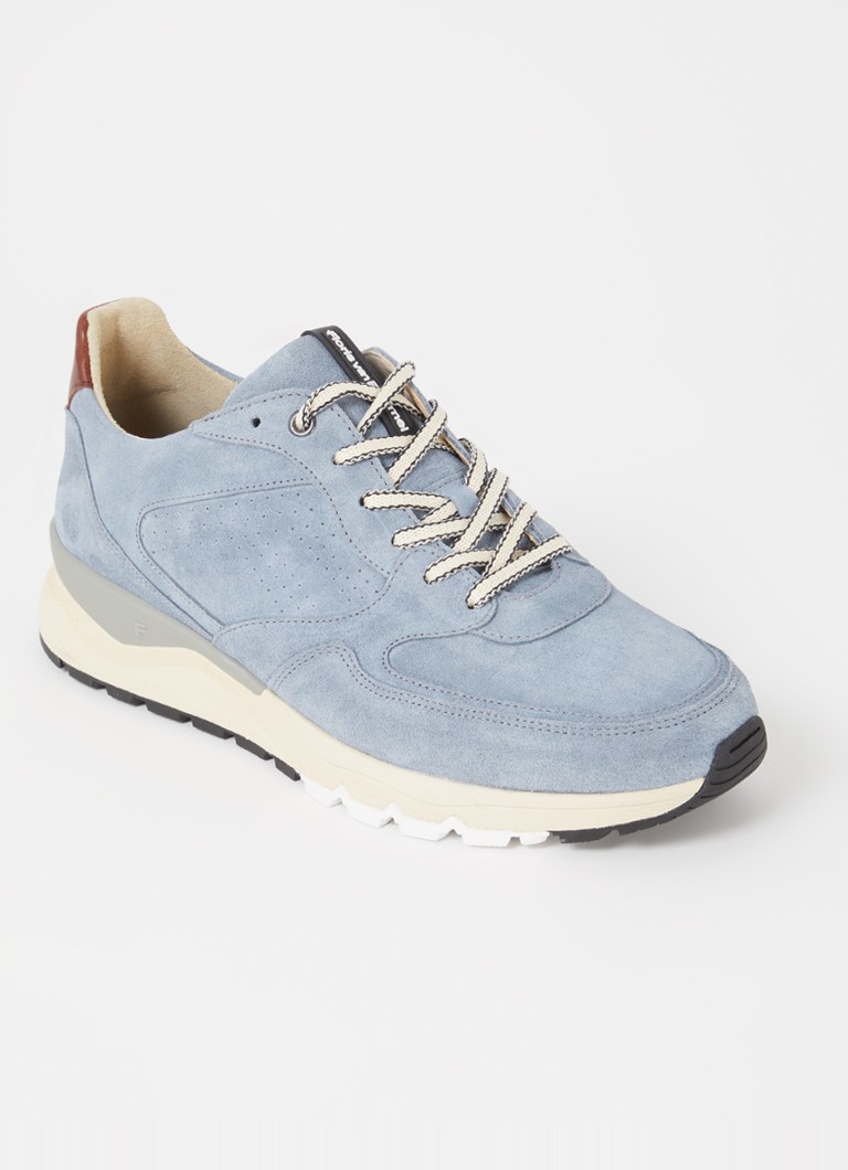 Floris van Bommel - De Treener 02.02 sneaker van suède - Lichtblauw