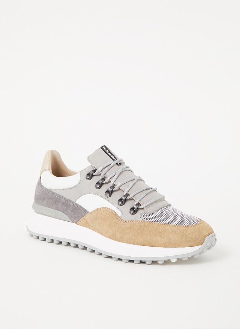 Floris van Bommel - Noppi 32.01 sneaker van leer met suède details - Camel