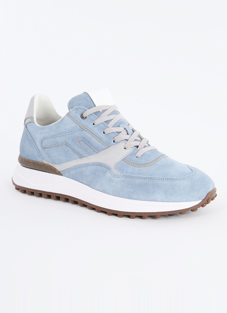 Floris van Bommel - Noppi 38.09 sneaker van suède - Lichtblauw
