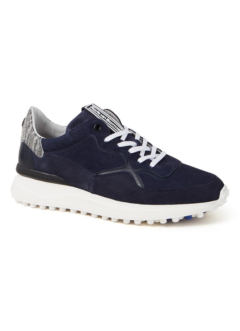 Floris Van Bommel Sneaker Met Suede Details Donkerblauw De Bijenkorf