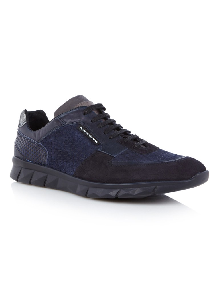 Floris van Bommel Sneaker van suède • Donkerblauw • de ...