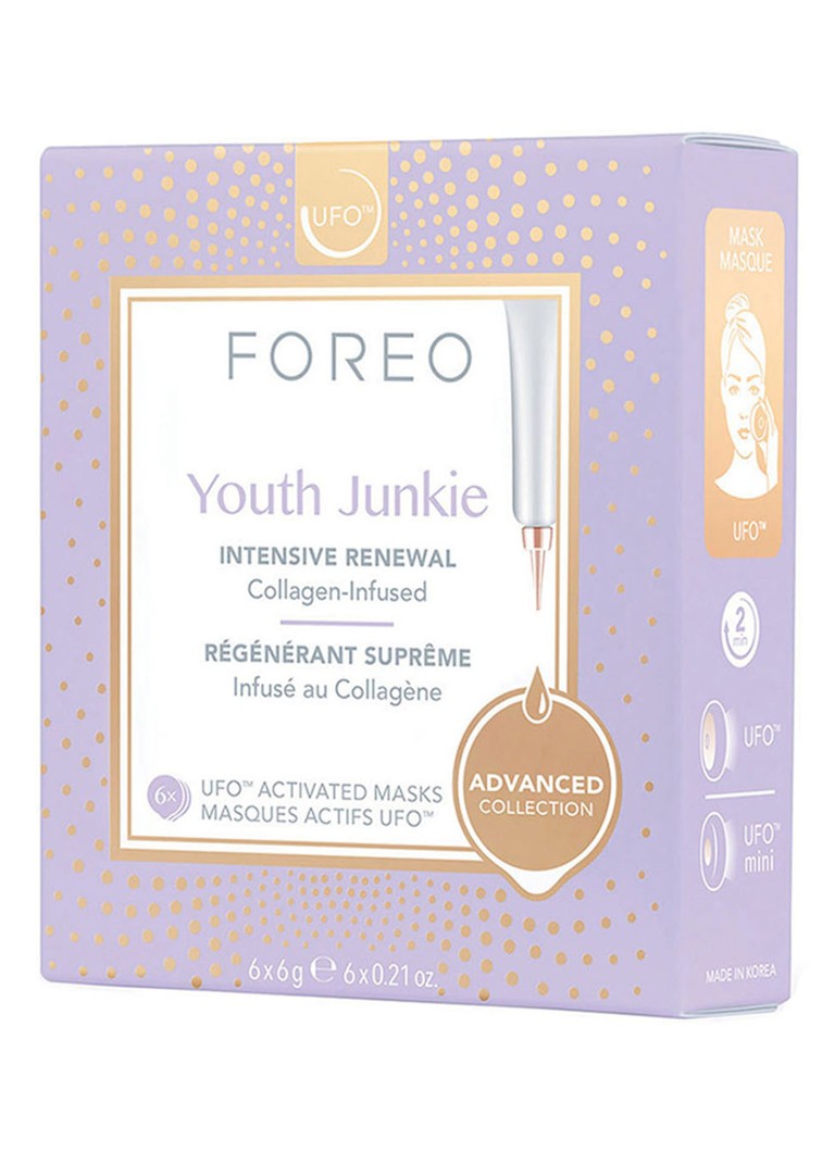 Foreo Youth Junkie Mask For UFO gezichtsmasker 6 stuks • de Bijenkorf