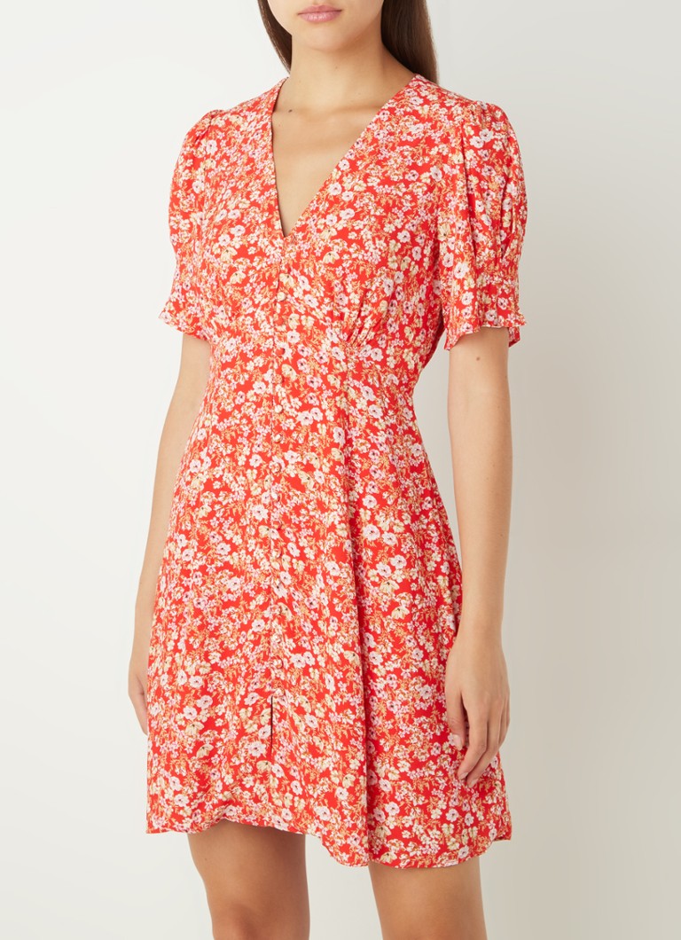 Forever New Saffron mini jurk met bloemenprint • Rood • de Bijenkorf