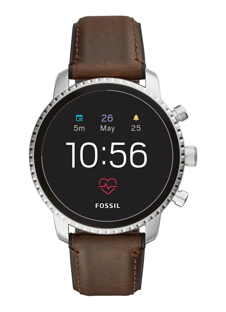 Fossil Q Explorist smartwatch FTW4015 • Bruin • de Bijenkorf