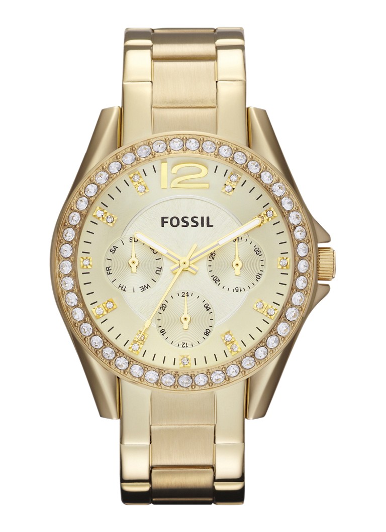 Fossil - Riley horloge ES3203 - Goud