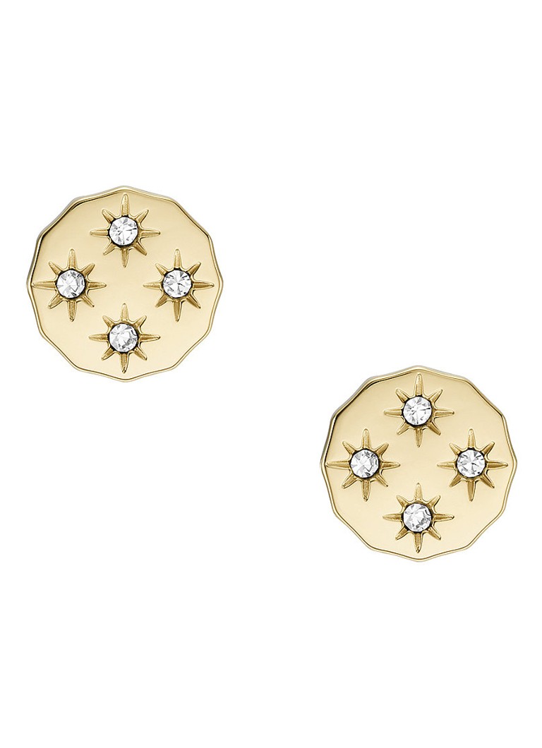 Fossil - Sutton oorknopjes met glassteen JF04381710 - Goud