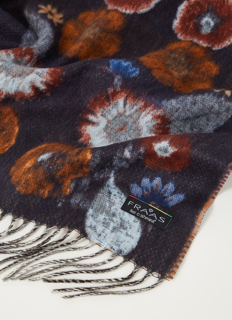 Stoel lezer De eigenaar Fraas Cashmink flower sjaal met bloemenprint 190 x 35 cm • Blauw • de  Bijenkorf