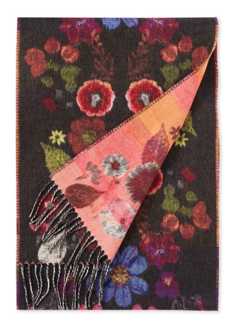 Relatie laden binnen Fraas Cashmink flower sjaal met bloemenprint 190 x 35 cm • Antraciet • de  Bijenkorf