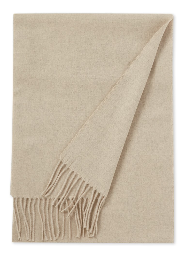 in de rij gaan staan pad Sobriquette Fraas sjaal in uni 160 x 35 cm • Zand • de Bijenkorf
