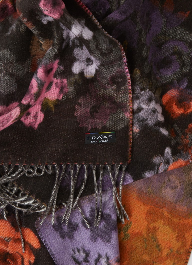 Serena Hassy Hedendaags Fraas Sjaal met bloemenprint 200 x 35 cm • Oranje • de Bijenkorf