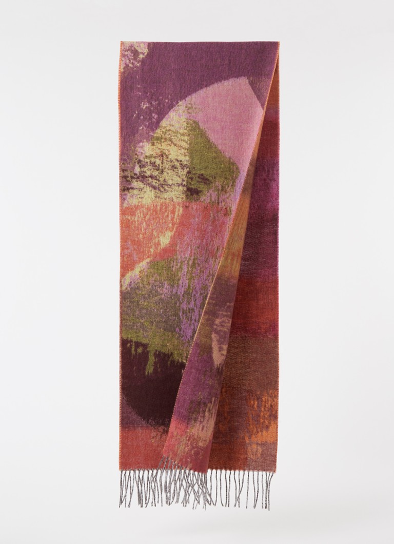 Pionier burgemeester revolutie Fraas Sjaal met franjes 200 x 35 cm • Violet • de Bijenkorf