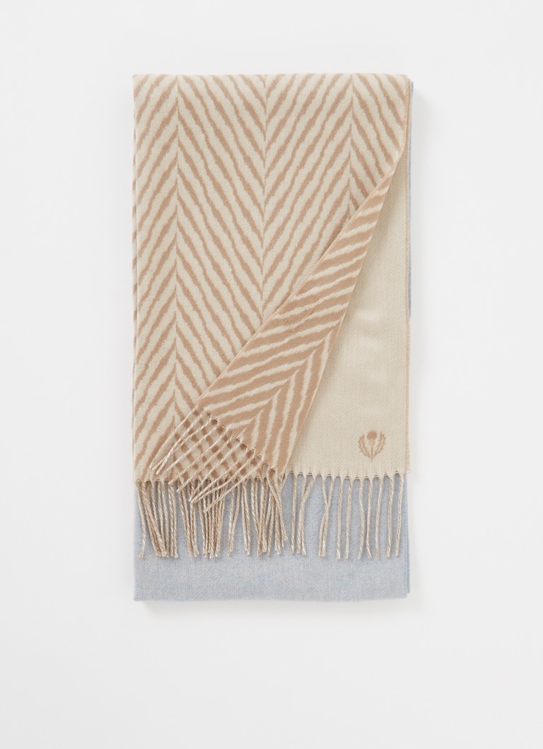 Fraas - Sjaal met franjes 200 x 55 cm - Lichtbruin