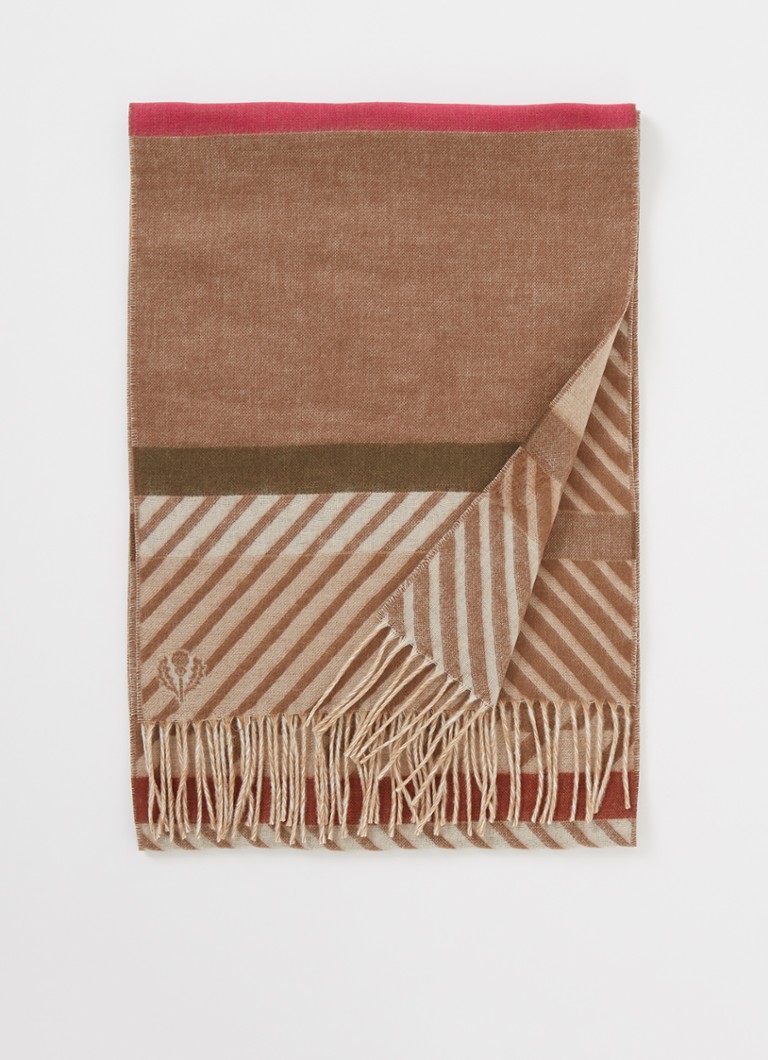 Fraas - Sjaal met streepprint 200 x 35 cm - Lichtbruin