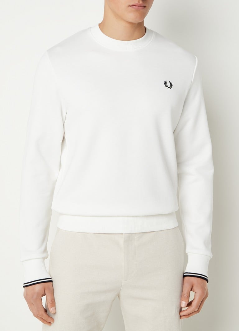 Fred Perry - Sweater met logoborduring - Wit