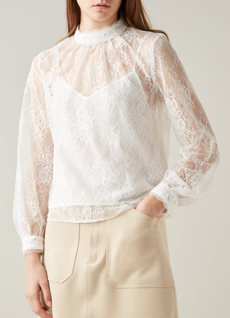 Verrassend French Connection Apunda blouse van kant met singlet • Wit • de AB-12