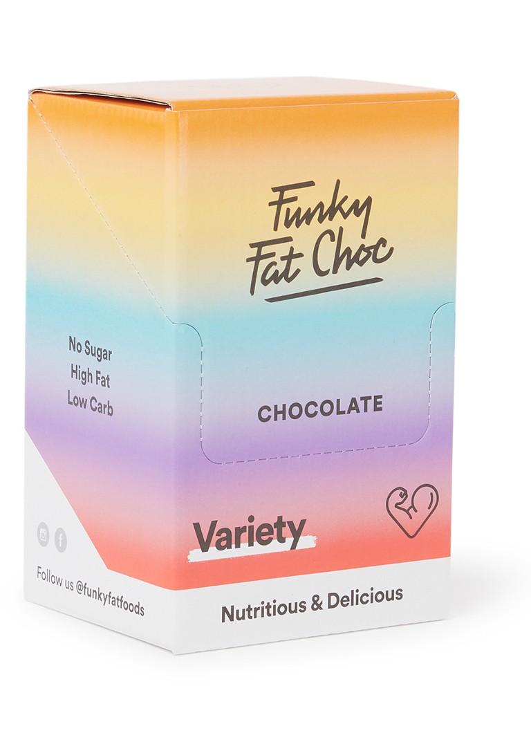 Funky Fat Foods - Funky Fat Choc Variety chocoladereep 10 stuks  - null