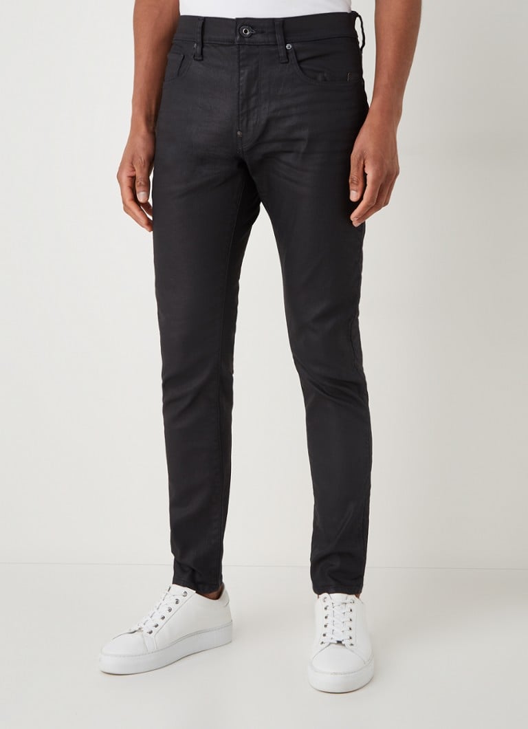 G-Star RAW - Revend skinny jeans met stretch en coating  - Zwart