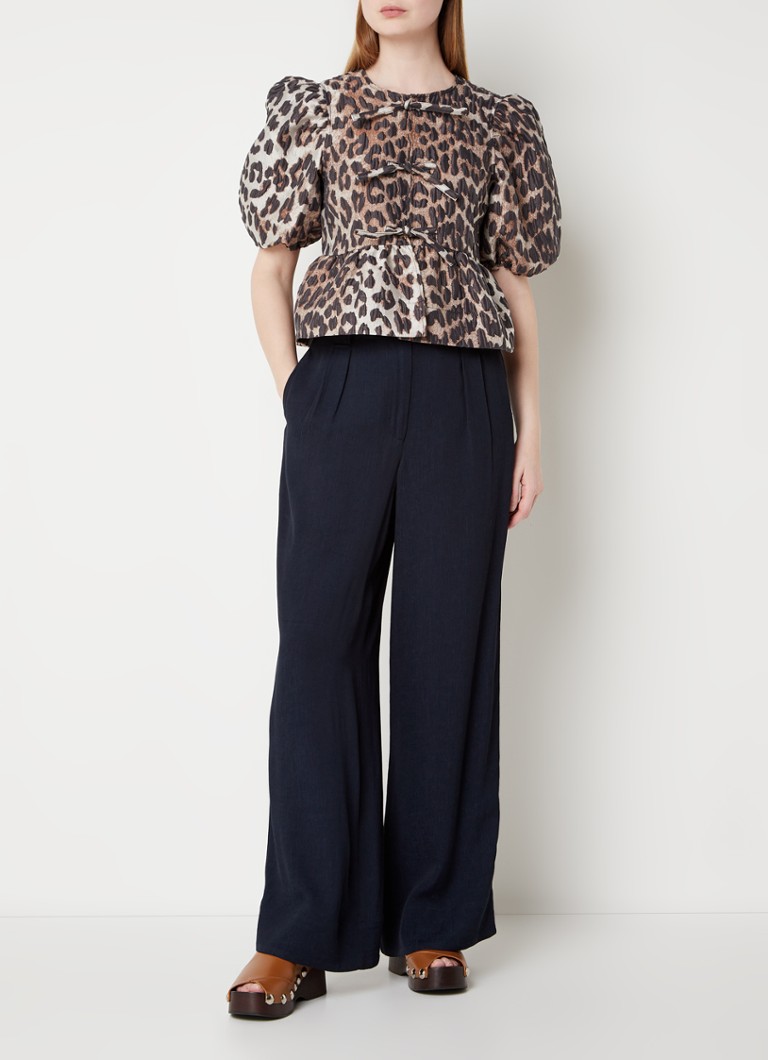 ganni leopard shirt