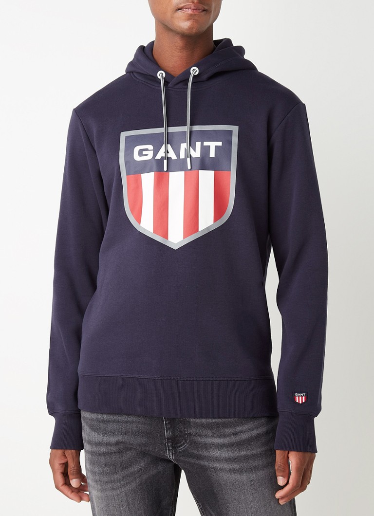 Gant - Hoodie met logoprint - Donkerblauw