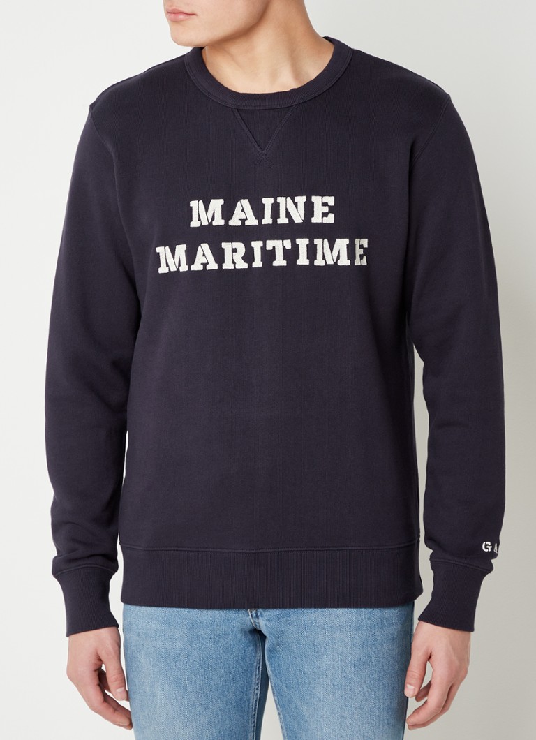 Gant Maritime sweater met logoborduring • Donkerblauw • de Bijenkorf