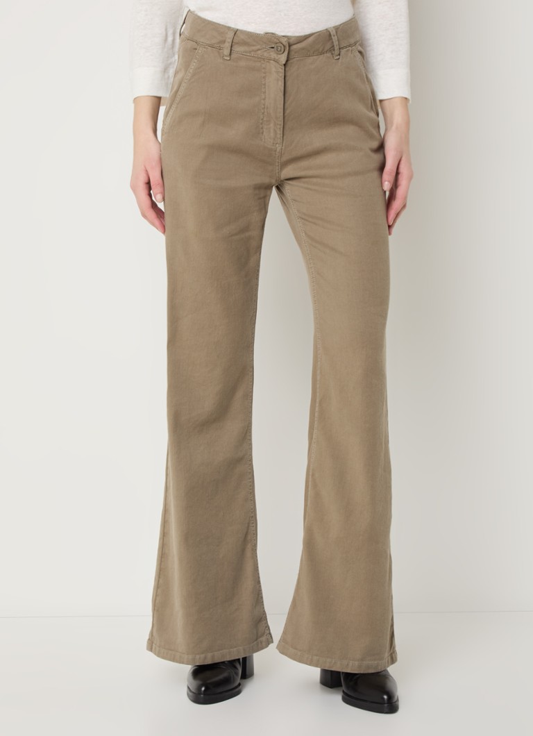 Gerard Darel - Loreen high waist flared jeans in linnenblend - Khaki