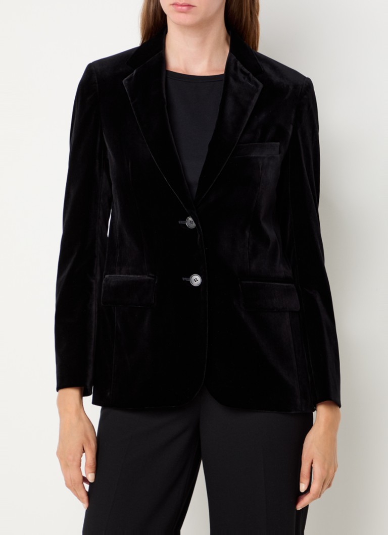 Gerard Darel - Maeva blazer van fluweel met schoudervulling  - Zwart