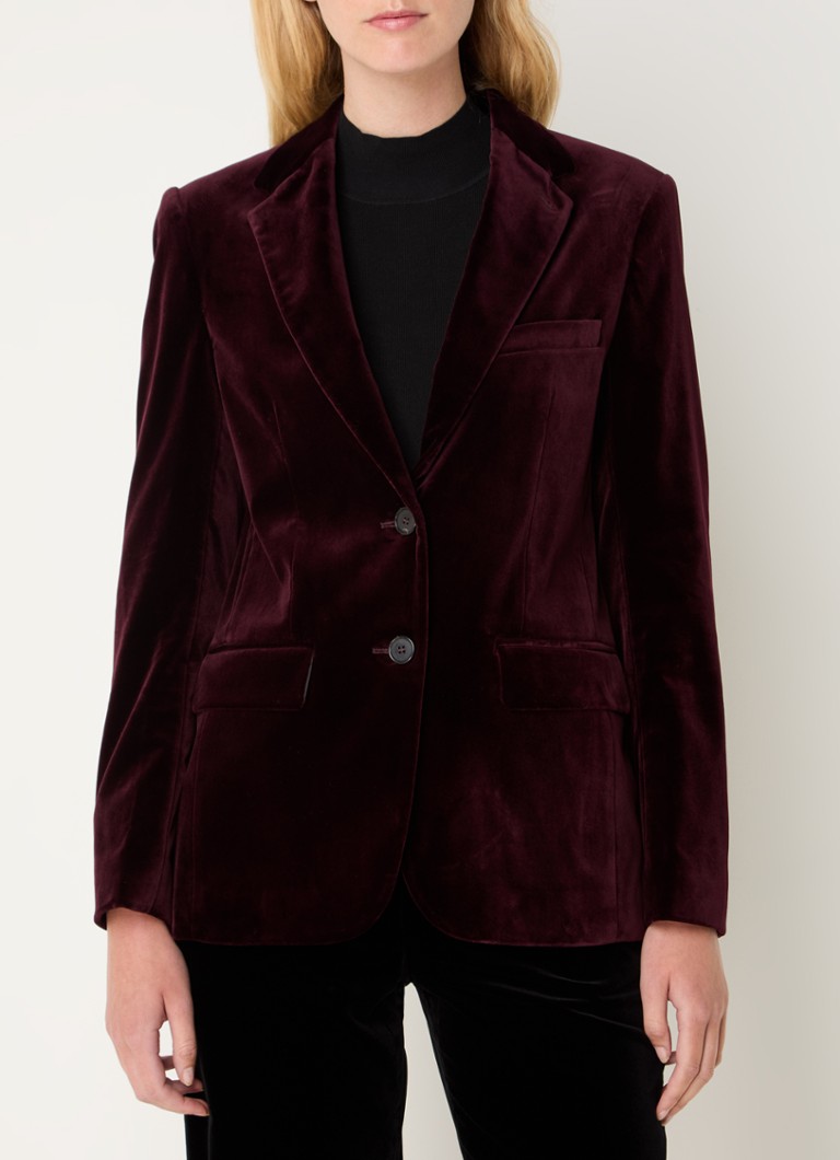 Gerard Darel - Maeva blazer van fluweel met schoudervulling  - Aubergine