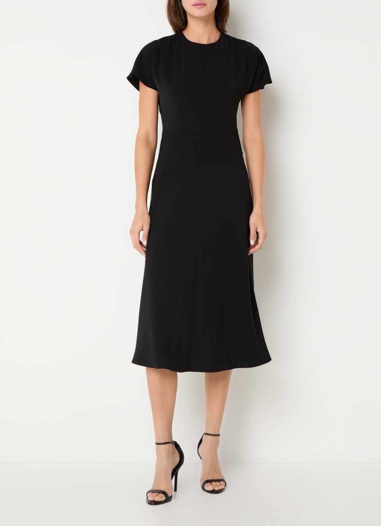 Gerard Darel - Sergina midi jurk met vlindermouw - Zwart
