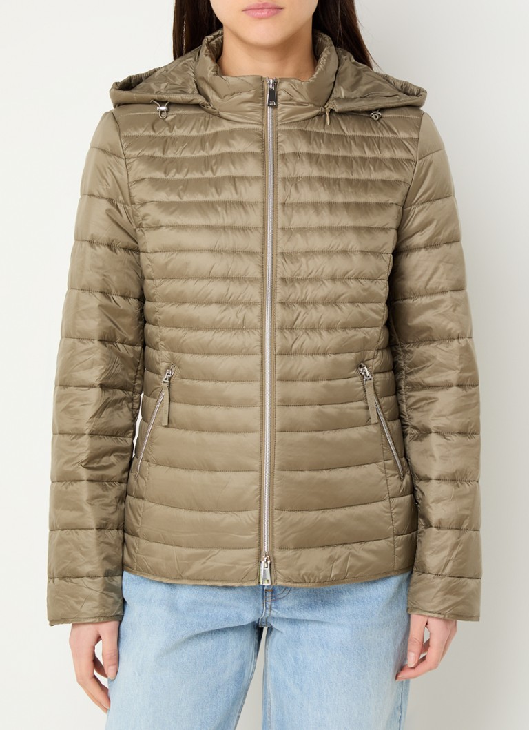 Gerry Weber - Gewatteerde jas met ritszakken en capuchon - Khaki
