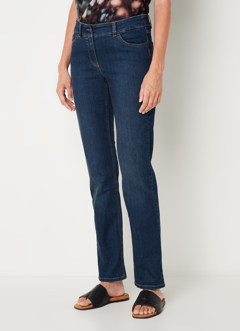 Gerry Weber Mid waist slim fit jeans met stretch Donkerblauw • de Bijenkorf