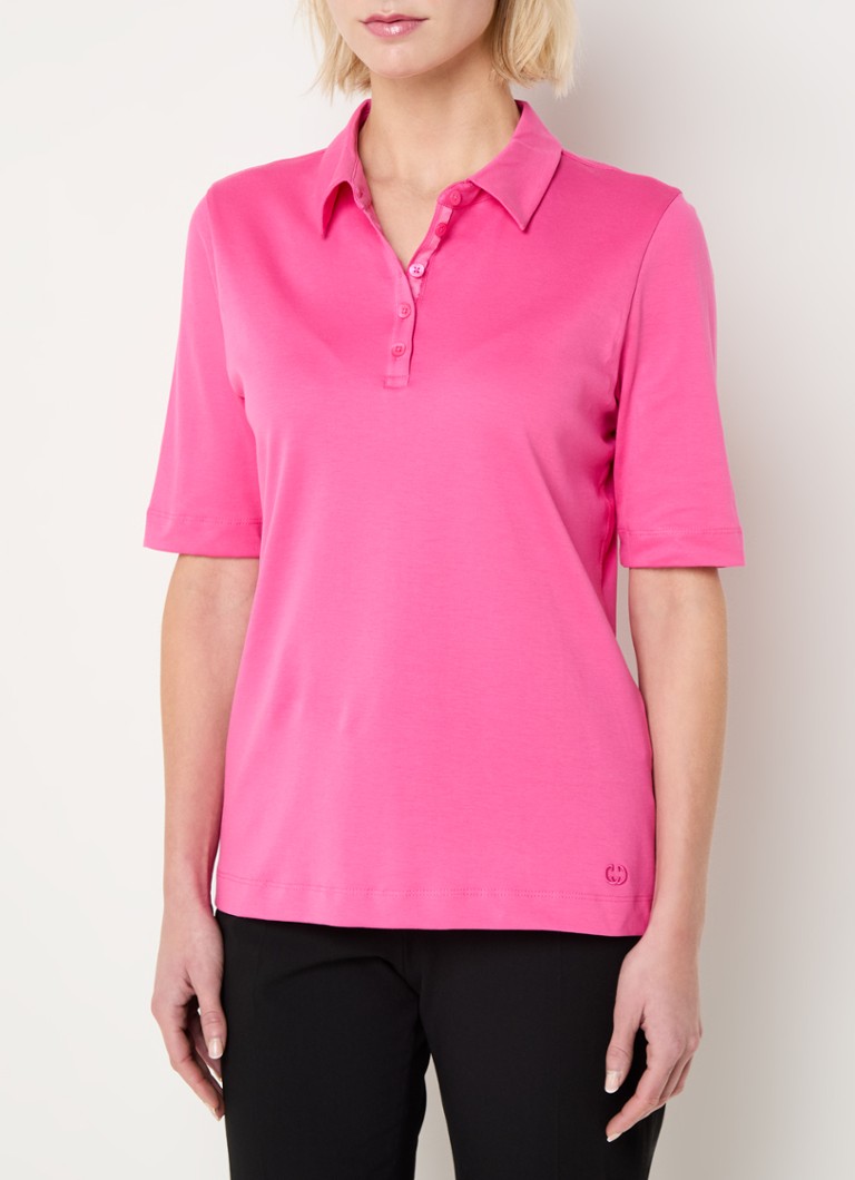 Gerry Weber - Polo met logoborduring - Donkerroze