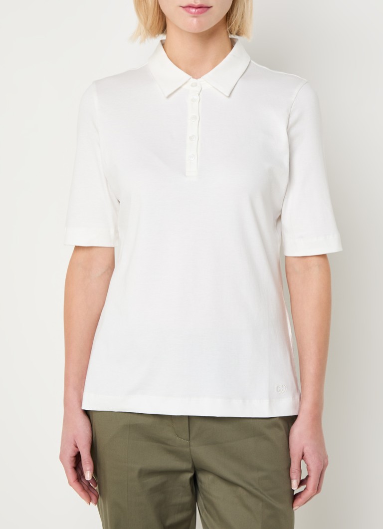 Gerry Weber - Polo met logoborduring - Gebroken wit