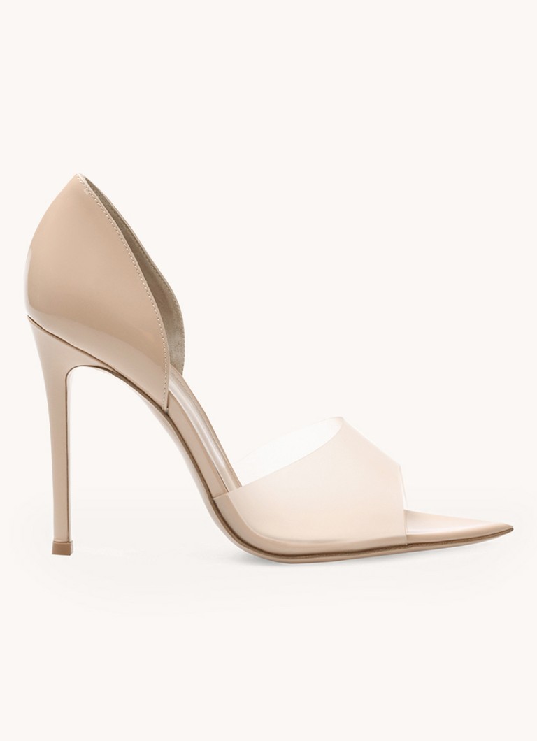Gianvito Rossi Bree pump met kalfsleren details • Donkerbeige • de