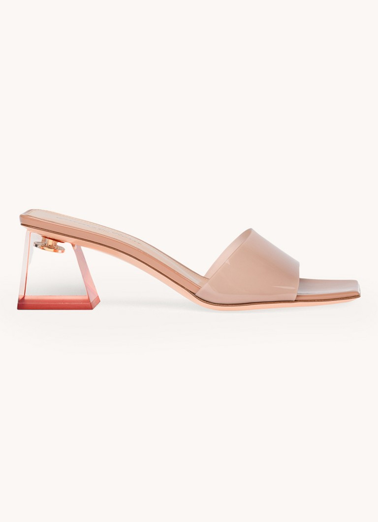 Gianvito Rossi - Cosmic muiltje met lakfinish - Donkerbeige