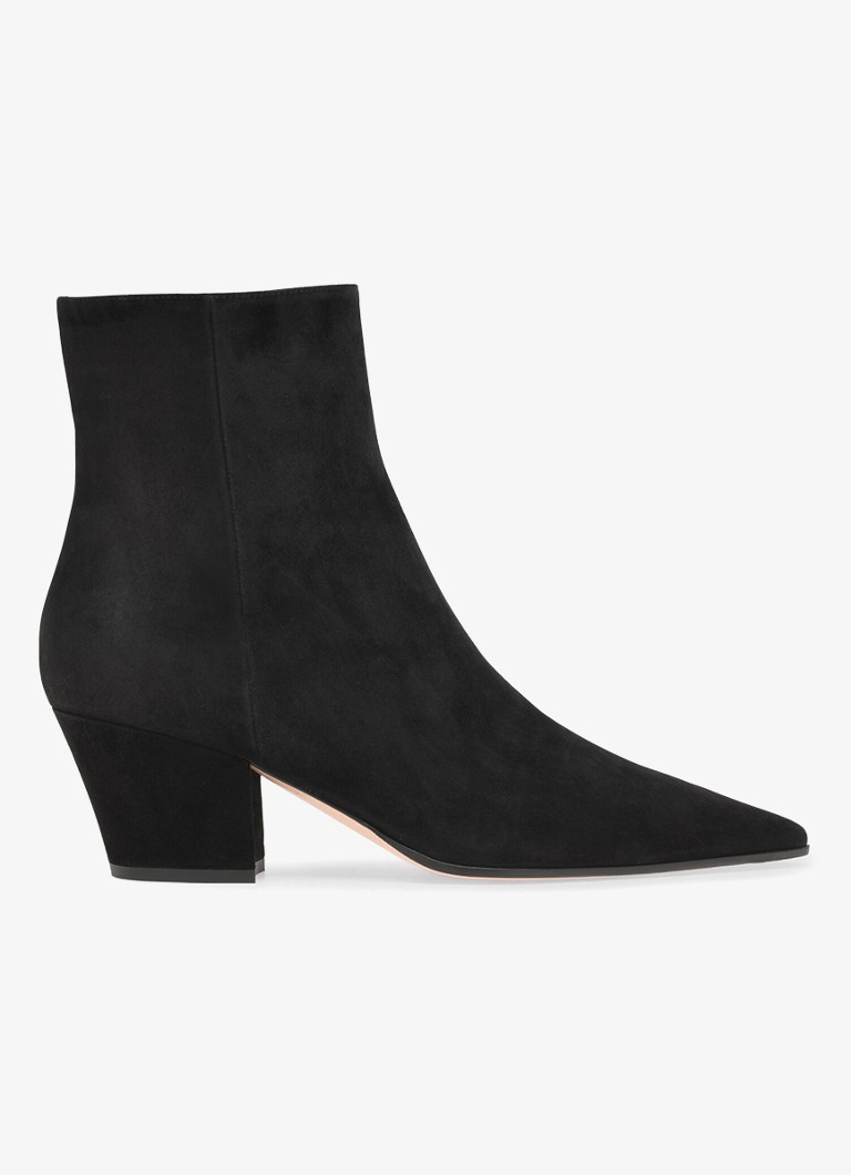 Gianvito Rossi - Keinna Bootie 55 enkellaarsje van suède - Zwart
