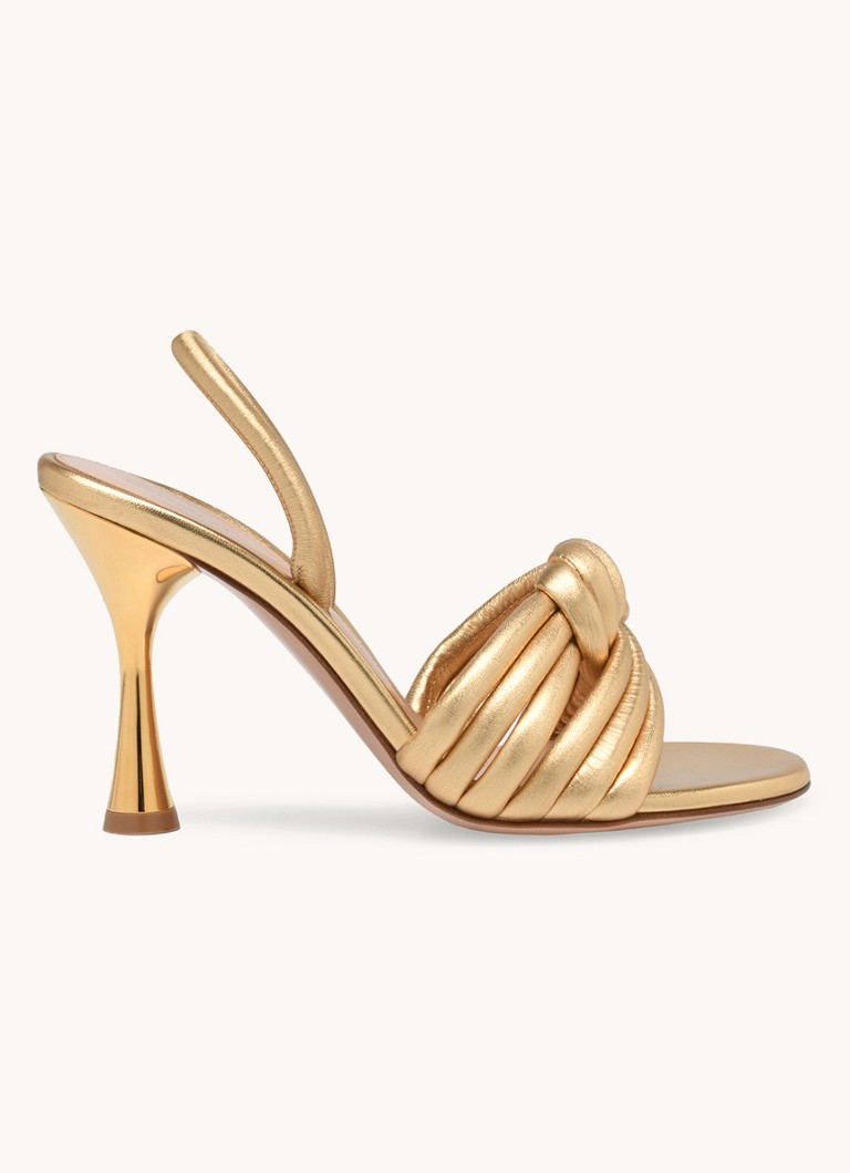 Gianvito Rossi - Ottavia sandalette van lamsleer - Goud