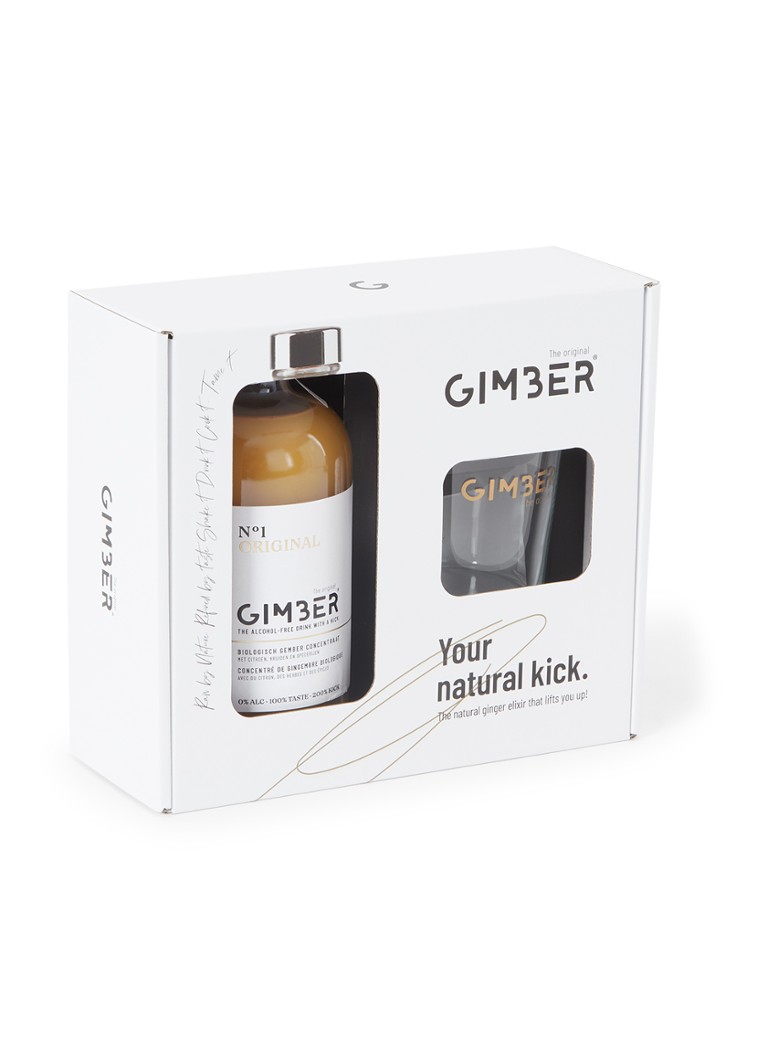 GIMBER - Biologisch gember concentraat alcoholvrij 500 ml met glas  - null