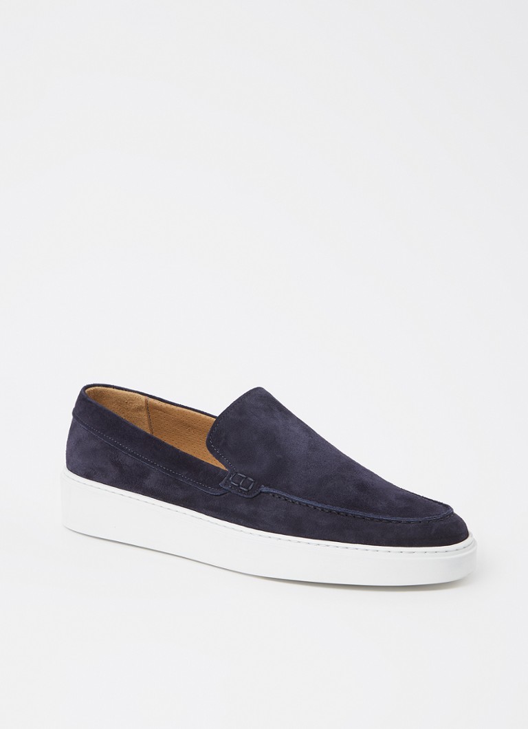 Giorgio - Clean Cup Loafer van suède - Donkerblauw