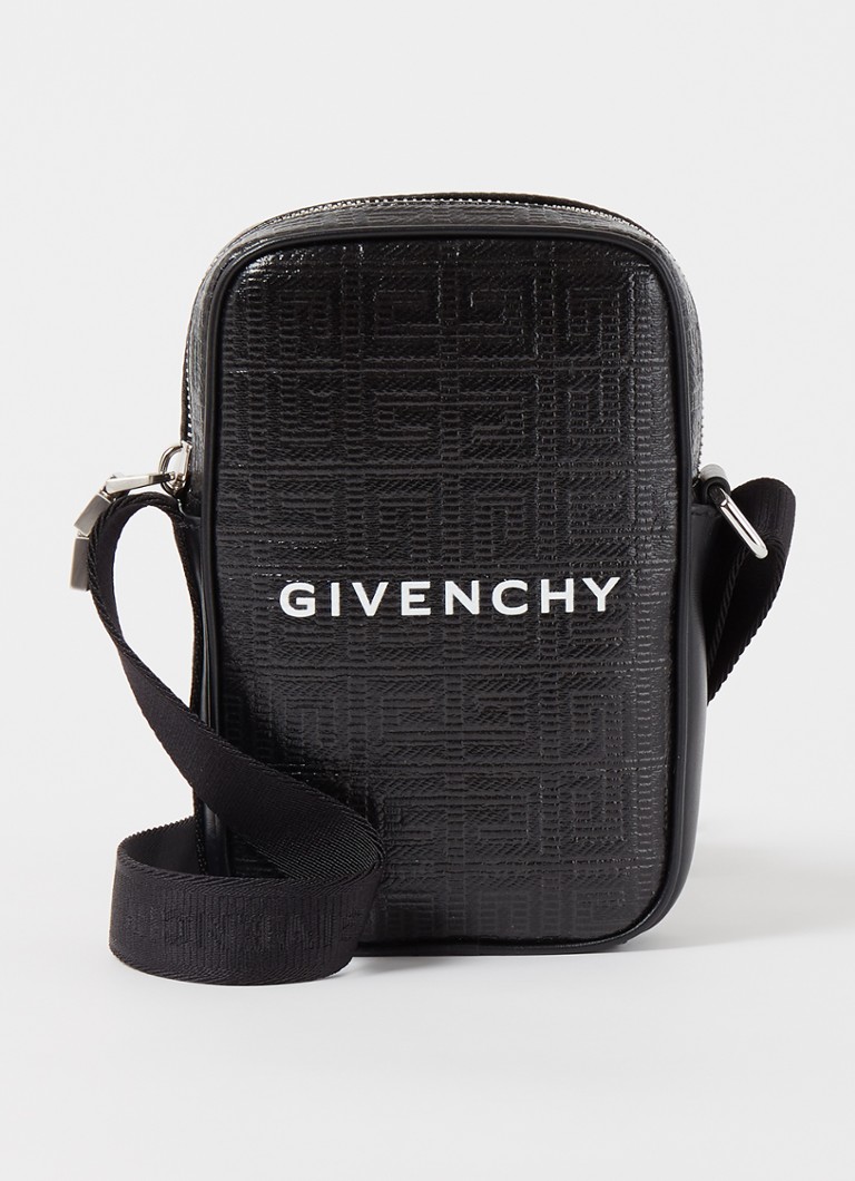 Givenchy - Crossbodytas van canvas met logoprint - Zwart