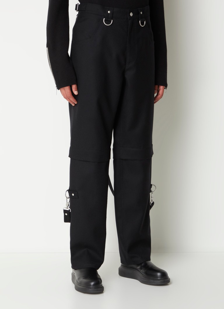 Givenchy - Loose fit broek van wol met afritsbare broekspijpen - Zwart
